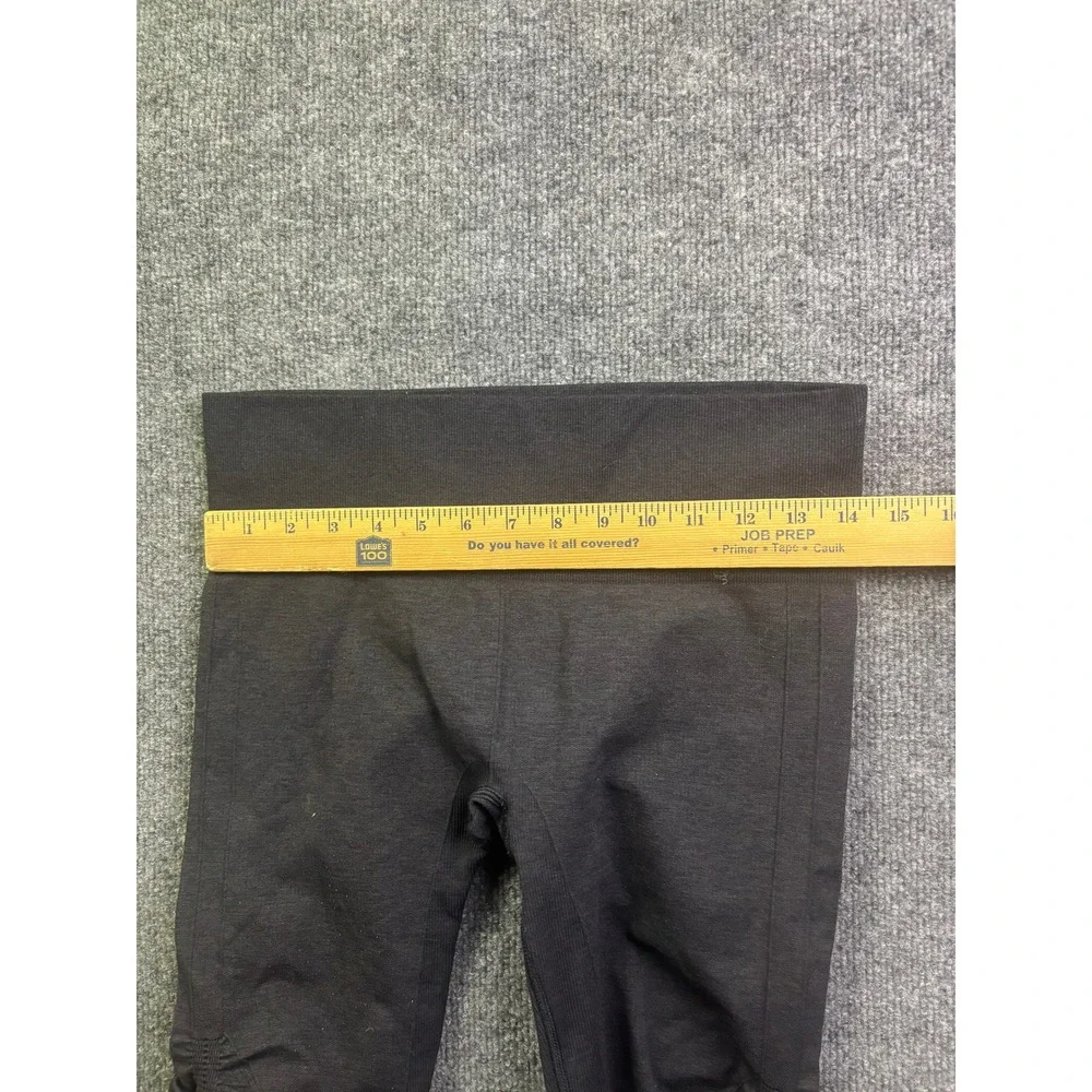 Lululemon Ebb To Street Crop Leggings Womens 8 Black Rouched Seamless Yoga Pants